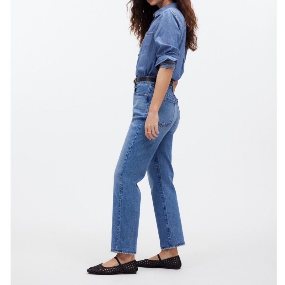 Madewell 90's Straight High Rise Crop Denim Jean Hazeldell Wash Size 31 - Picture 3 of 10